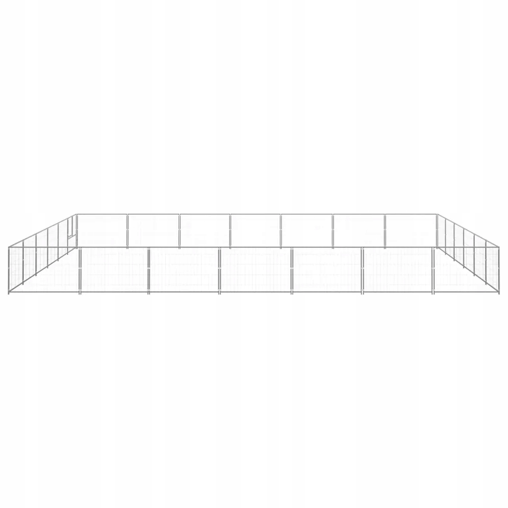 Levně Kotec pro psa, stříbrná, 42 m², ocelová