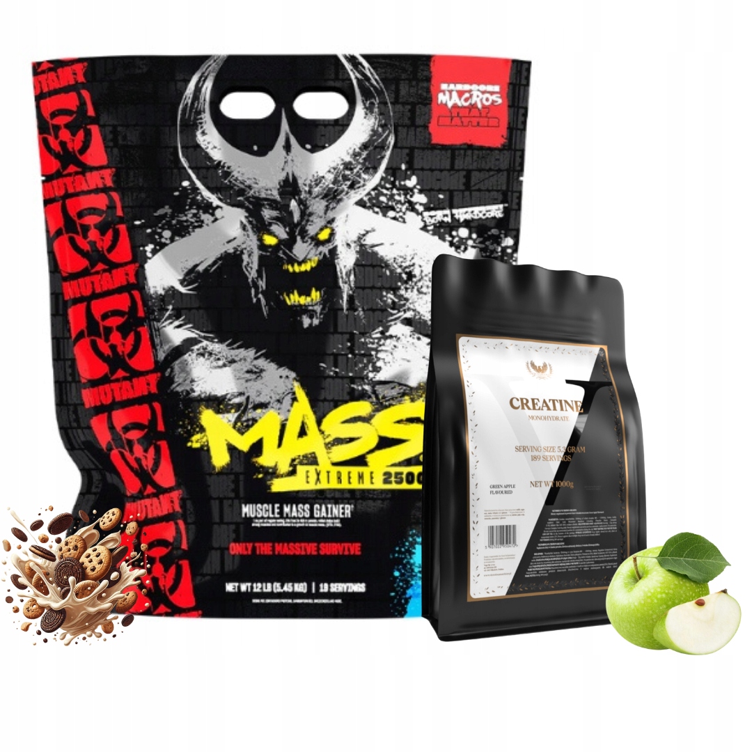 Mutant Mass Extreme 5450 g Sušenky Victorious Creatine mono 1 kg Jablko