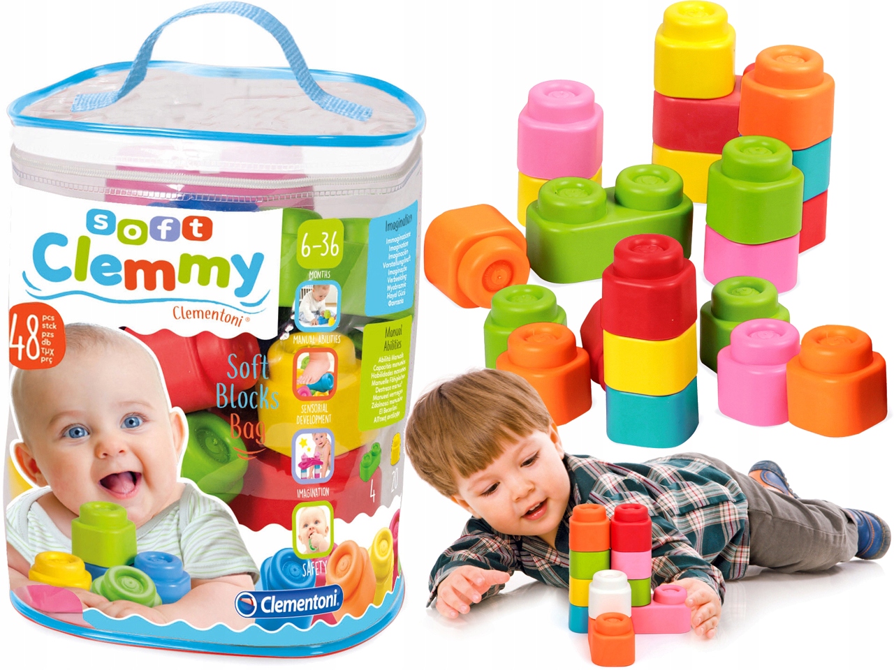

Miękkie Klocki Clemmy Worek Z Klockami 48 Elementy
