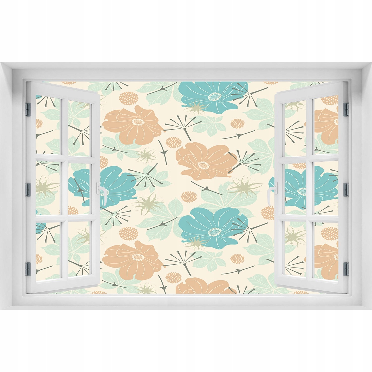 

3D Okno Naklejka ścienna Kwiecisty wzór 120x80