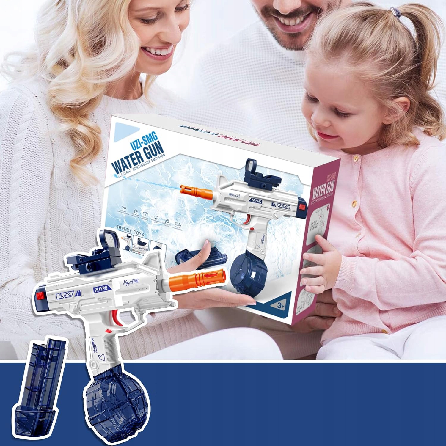 ELEKTRYCZNY PISTOLET NA WODĘ NADAJE SIĘ NA BASENY I IMPREZY Kod producenta 6TY0570665222