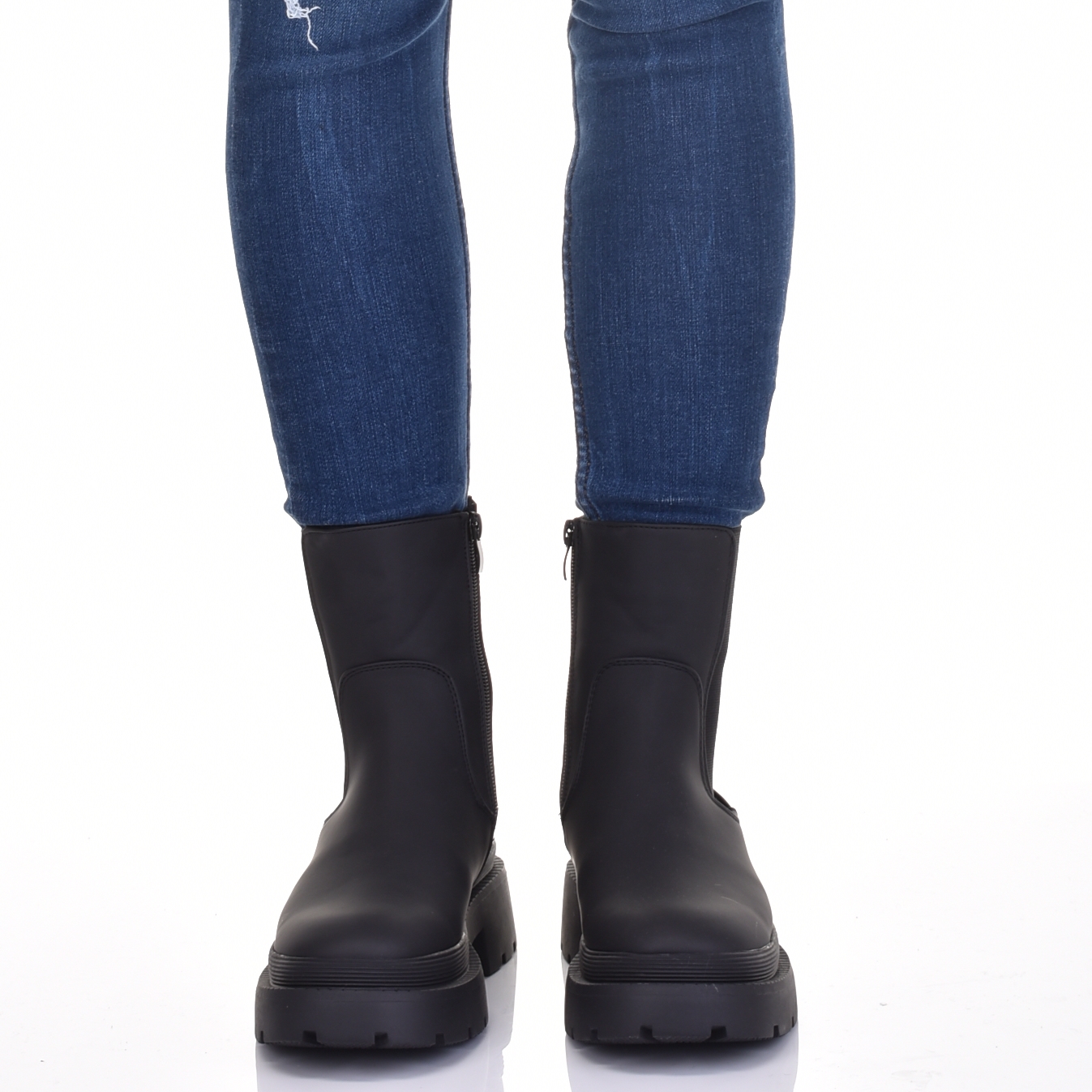 KLASYCZNE SZTYBLETY BOTKI WIOSENNE DAMSKIE CZARNE NA OBCASIE Rozmiar 37