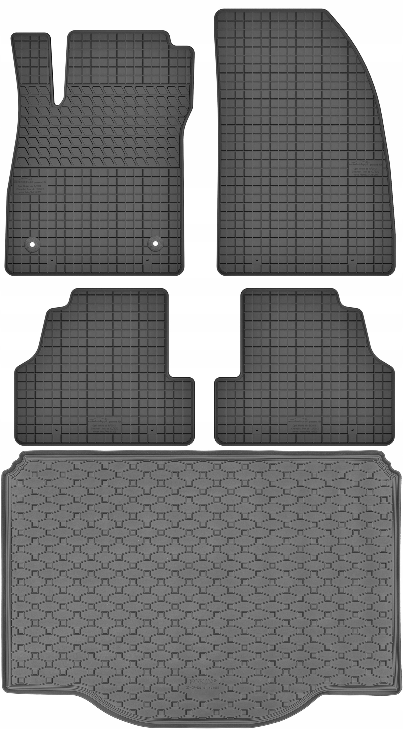 Opel Mokka X Suv 2012-2019 Sada Koberce batožinový priestor