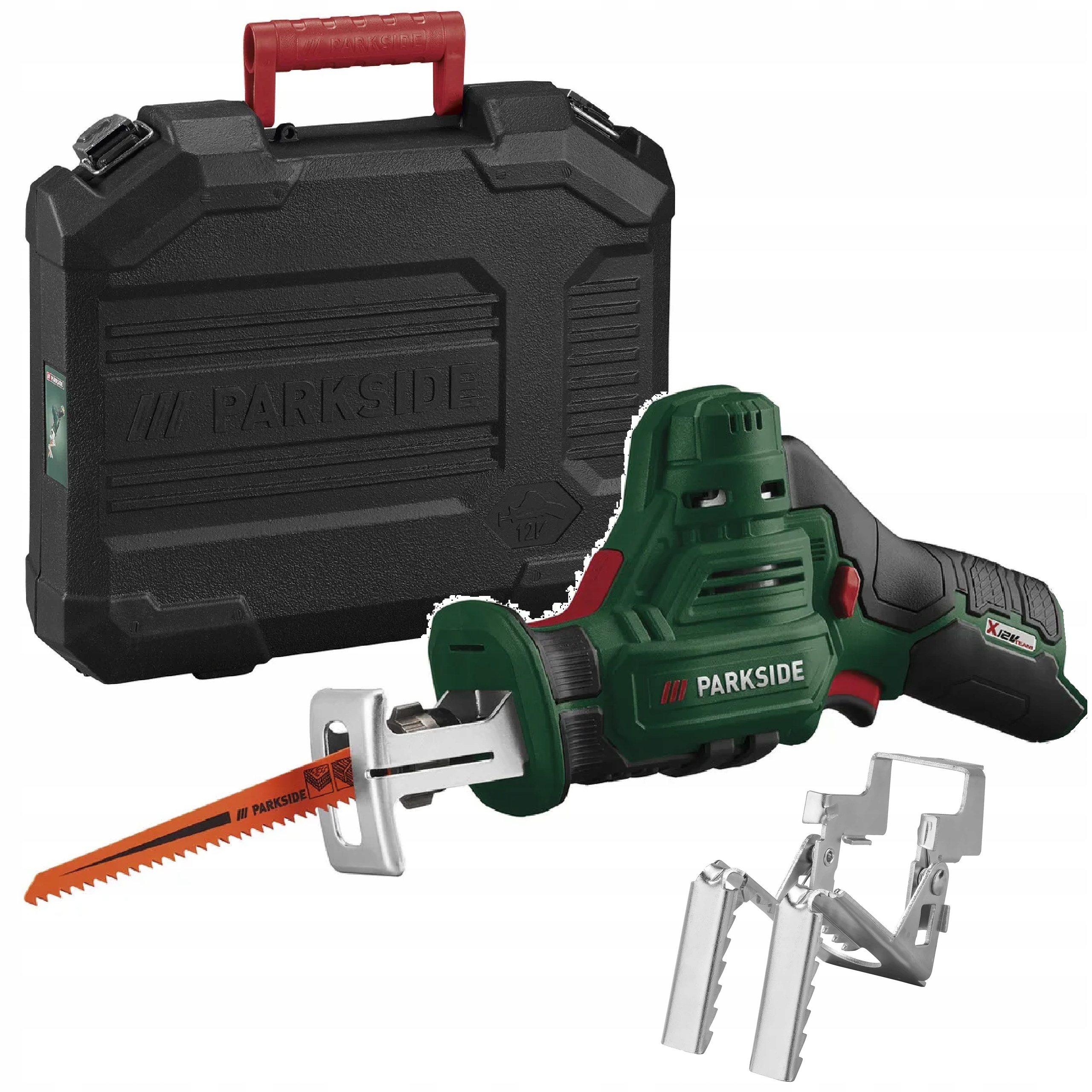 Akumulatorowa piła Paas 12V Parkside piła do gałęzi brzeszczot walizka