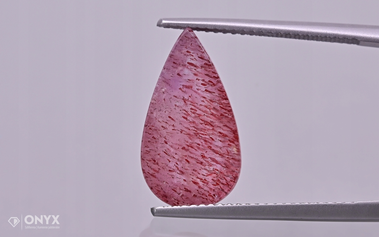 Jahodový křemen mělká slza 17,5x9,5 mm