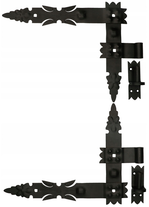 Úhlový Pásový Závěs Kovaný Na Dveře 400x320MM Set 4 El