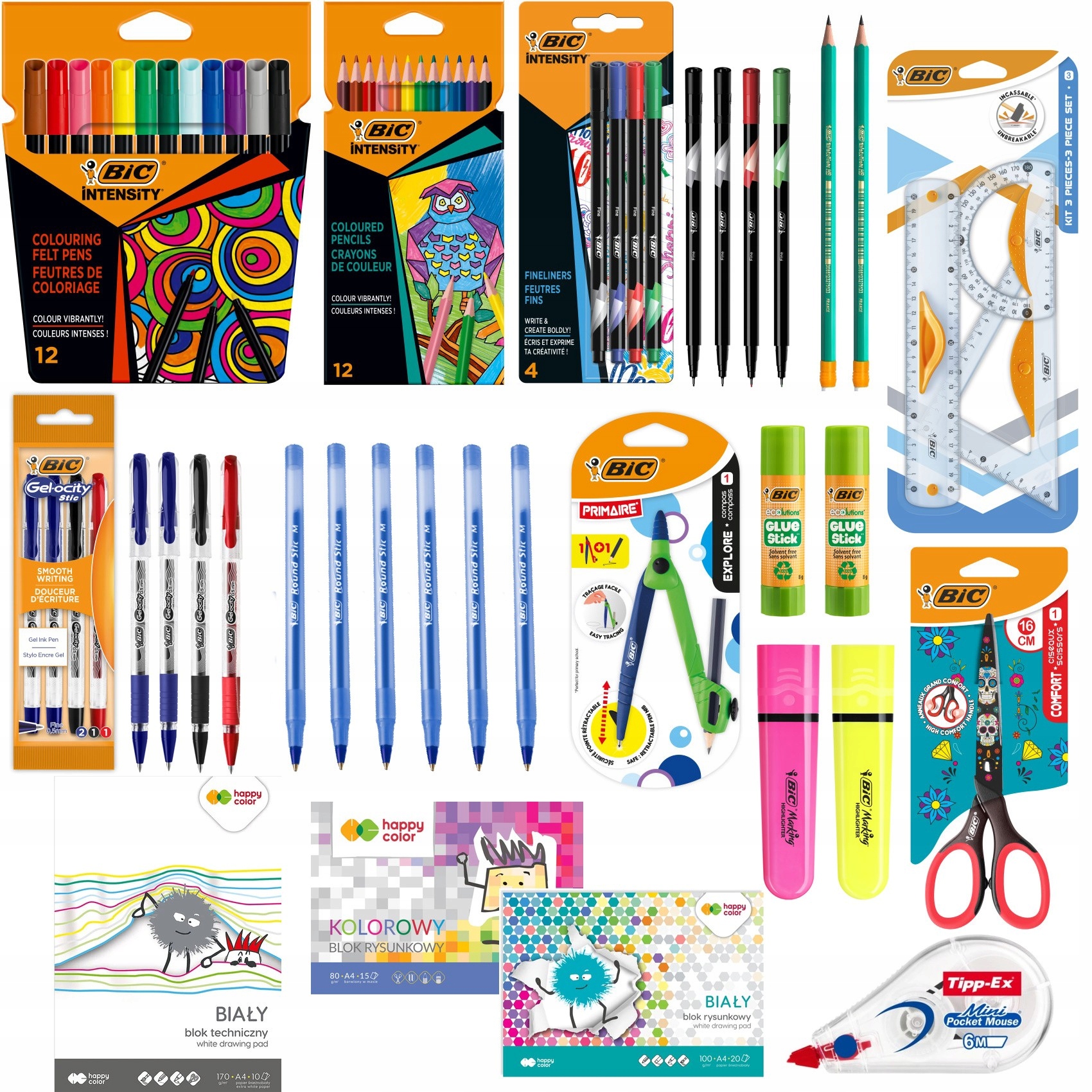Wyprawka Szkolna Bic Duża XXL dla klas 4-8 53 Elementy