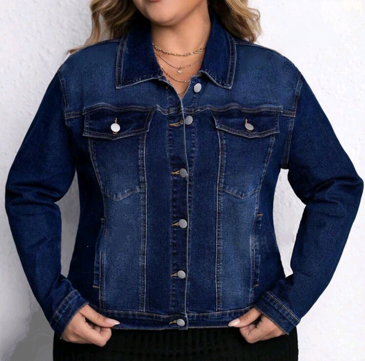 Kurtka M.sara wiosna damska katana klasyka Jeans z Lycra. , L-6XL tu 2XL 44