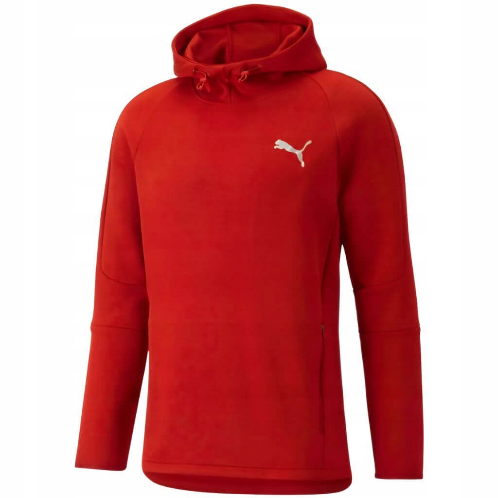 Pánská mikina Puma s kapucí sportovní termoaktivní červená bavlněná XL