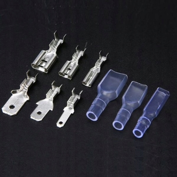 Zestaw 270szt - Konektor żeński męski 6.3/4.8/2.8mm + izolacja silikonowa Producent bez marki