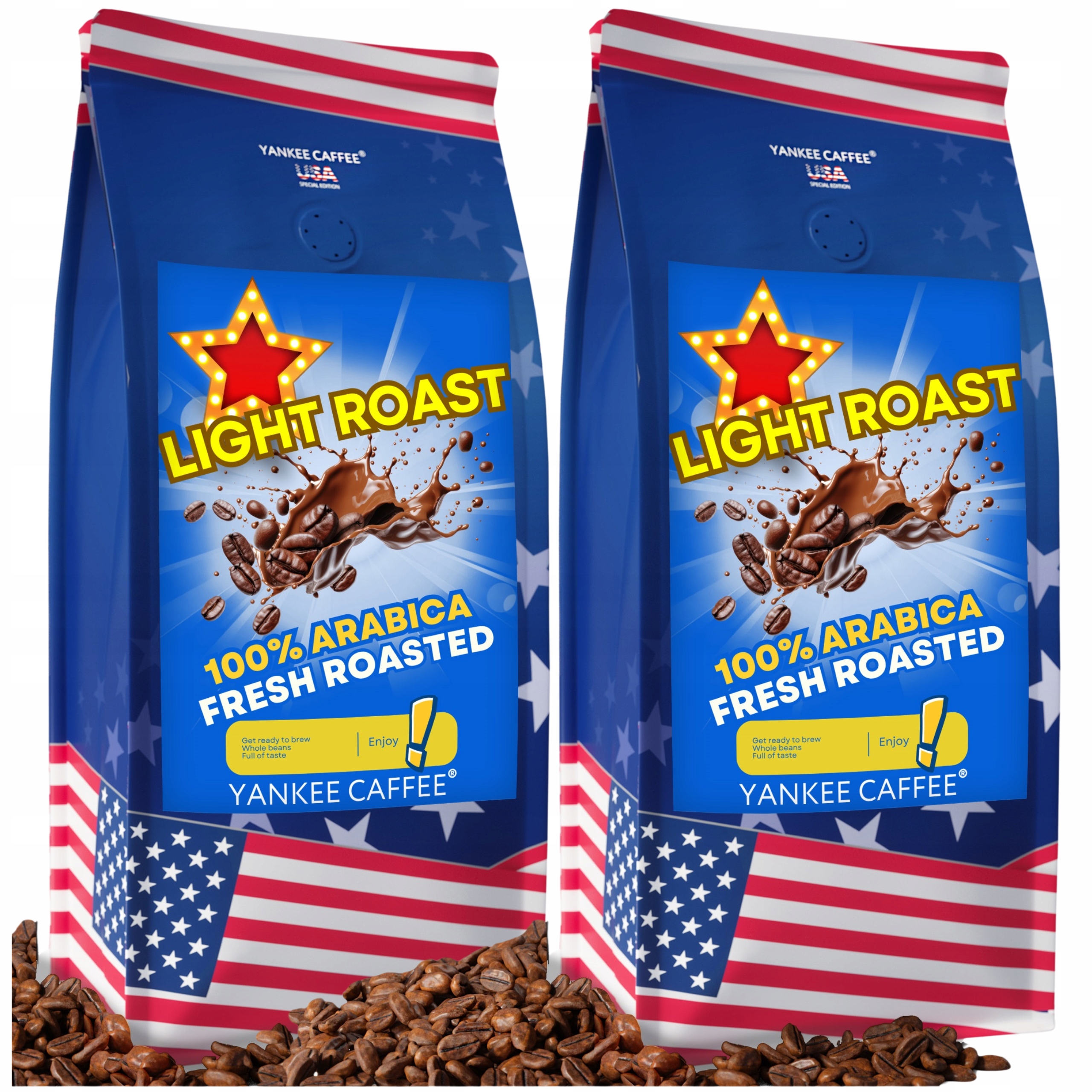 Levně Káva zrnková Světle pražená 2x1kg Čerstvě pražená 100% Arabica Light Roast