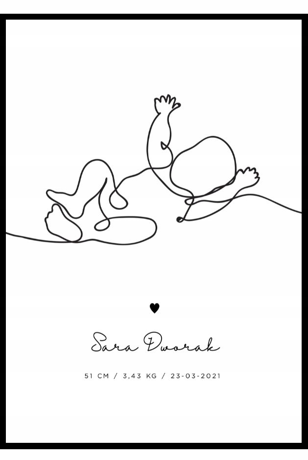 

A4 Plakat metryka personalizacja do pokoju dziecka