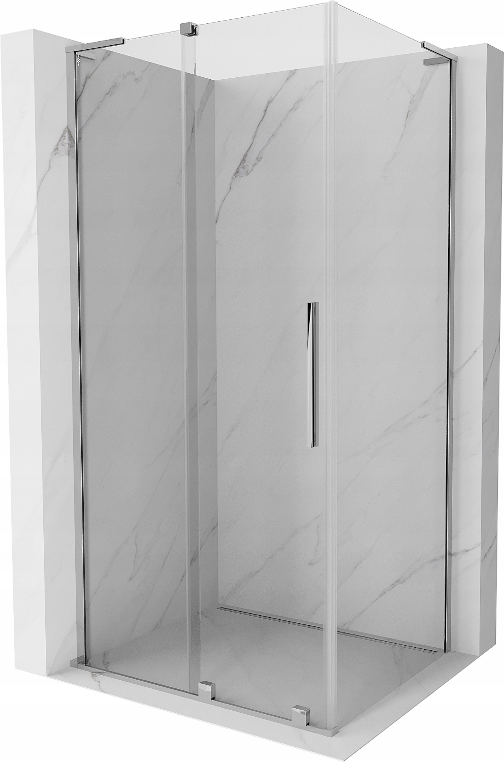 Mexen Velar L 120x80 cm posuvná sprchová kabina, chrom, průhledná skla