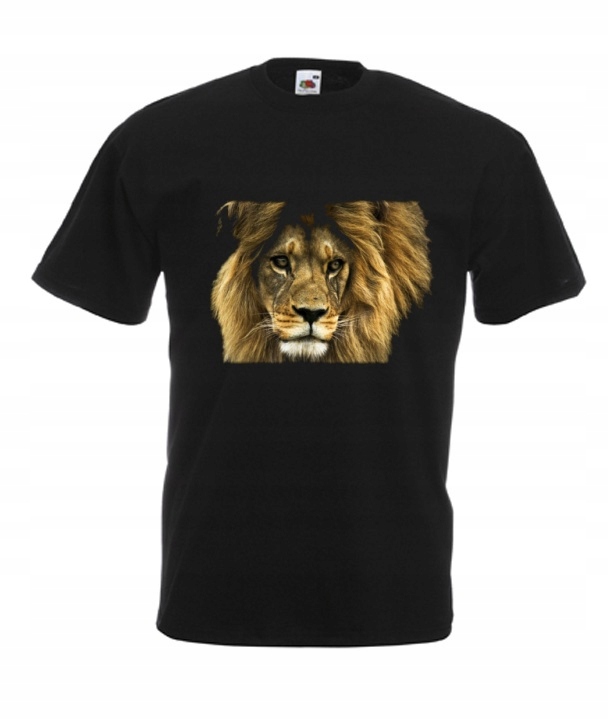 

Koszulki Męskie Czarne Król Zwierząt Lew Leo