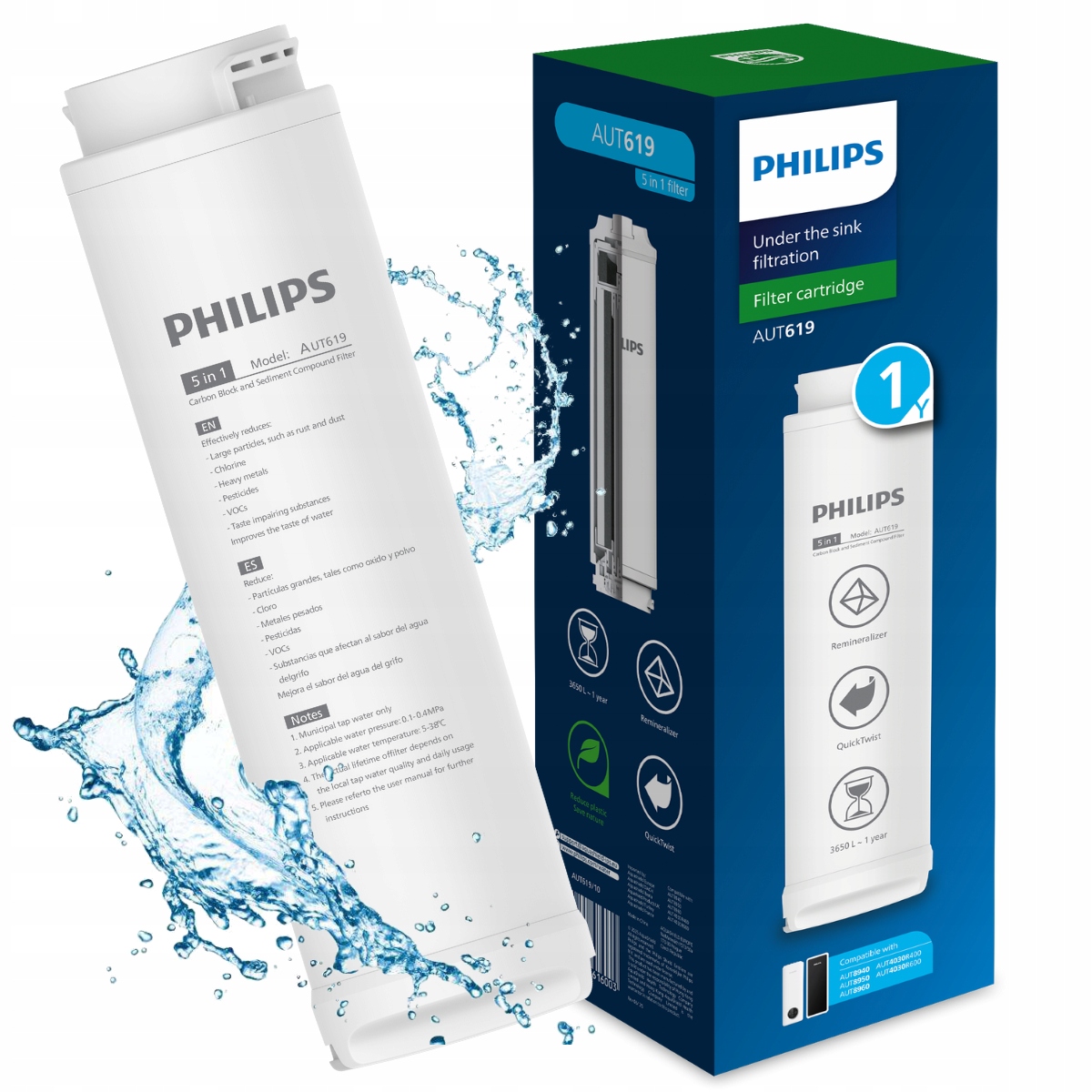 Wymienny wkład filtrujący Philips AUT619 wkład wymienny 5w1