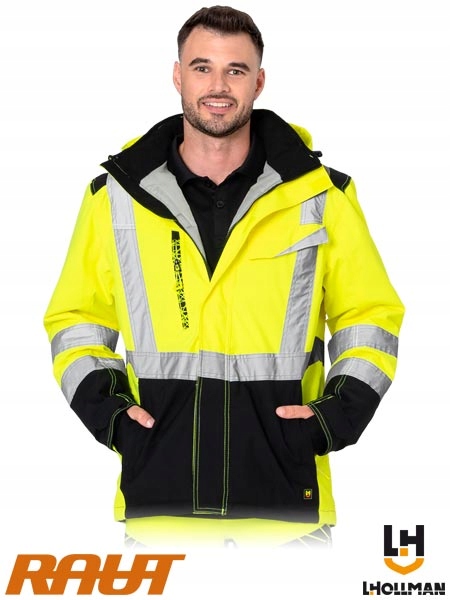 Pánská Zateplená Reflexní Teplá bunda S Kapucí Lh-rautexw-j žlutá XL