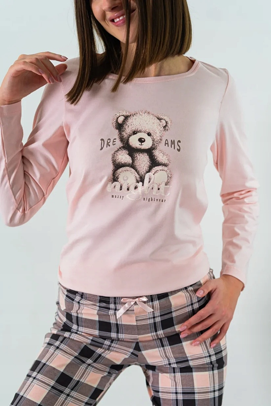 Piżama damska Muzzy Miś długi rękaw długie spodnie rozmiar S