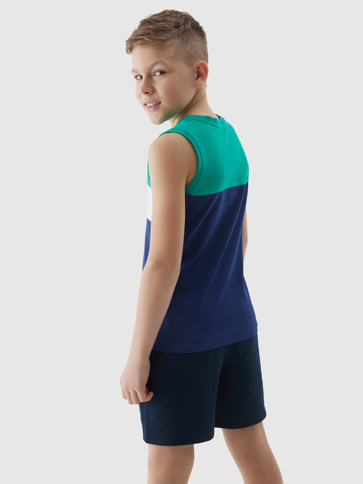 BEZRĘKAWNIK 4F KOSZULKA BAWEŁNA TSLEM038 140 Kod producenta 4FJWSS24TSLEM038