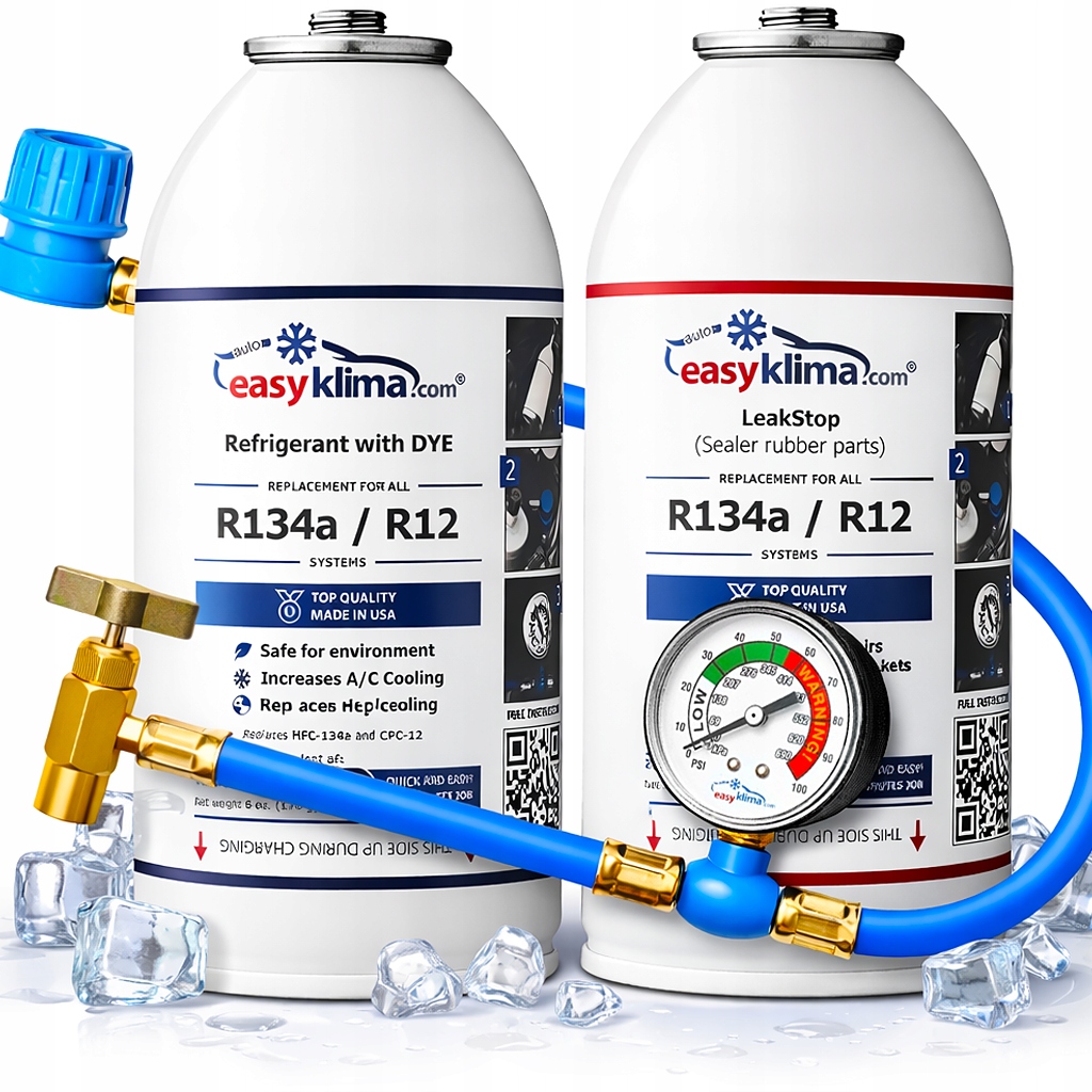 Činidlo Pro Nabití Klimatizace Gaz R134A S Těsněním Manometrová Hadice