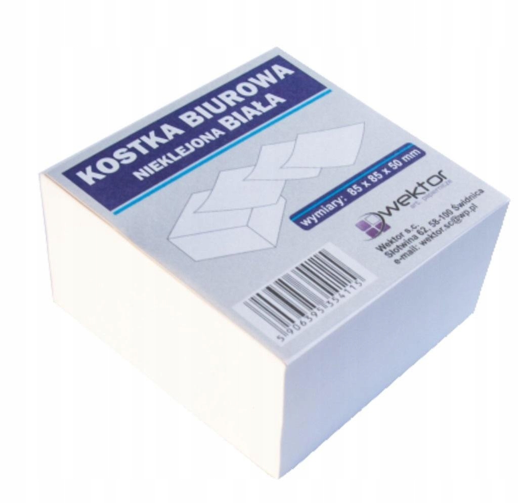 Kostka Do Biura Biała Papierowa 85X85Mm 5cm Prosta Dobry Klejący Papier