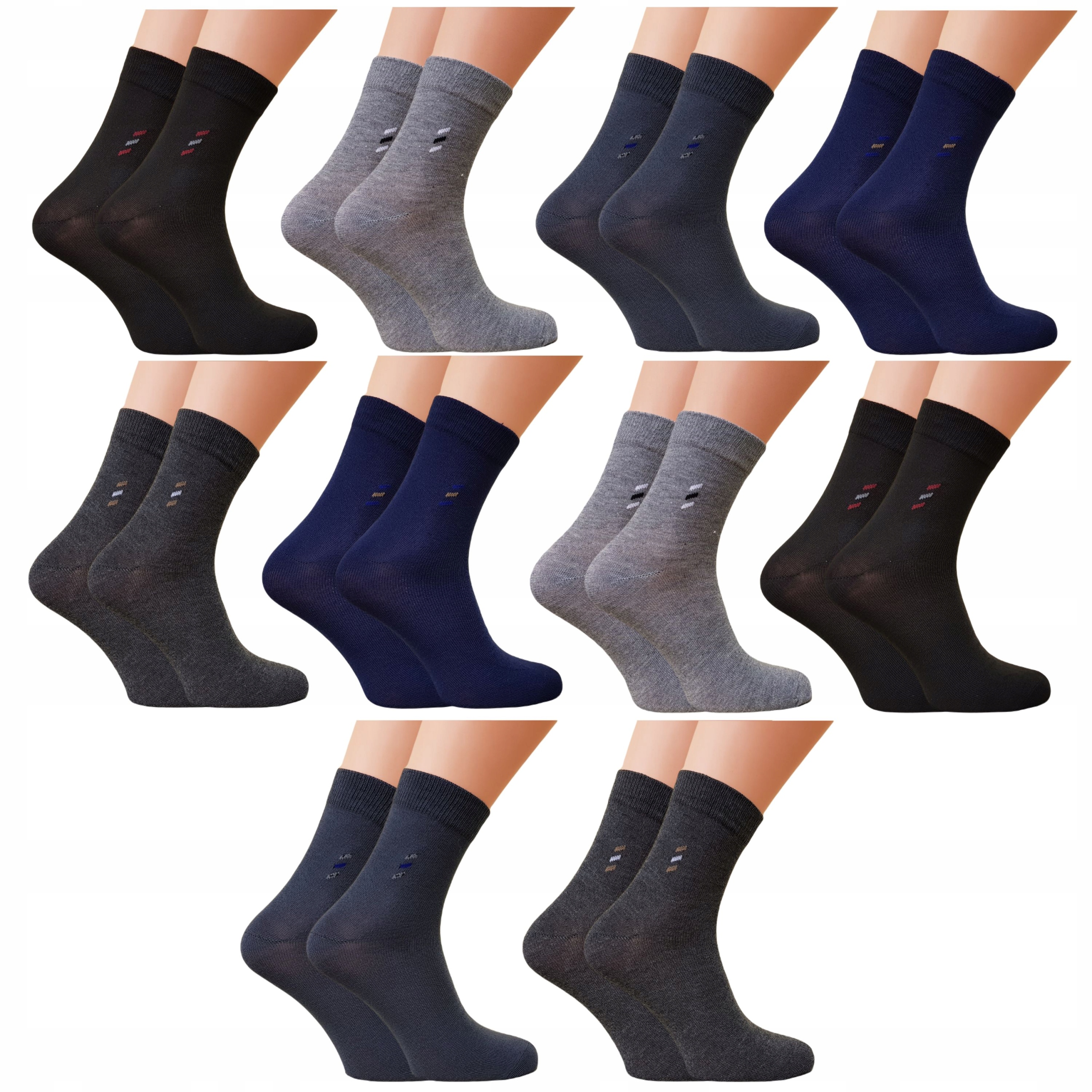 

10x Męskie Skarpety bawełniane Skarpetki kolorowe