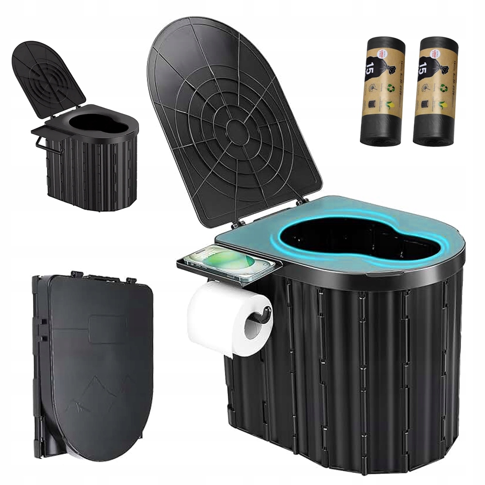 Přenosná Abs Toaleta S Držákem Na Telefon A Wc Papír 36.5 X 38.5 CM