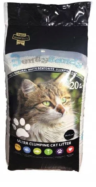 Benty sandy Natural Żwirek bentonitowy biały 20l do kuwety dla kota