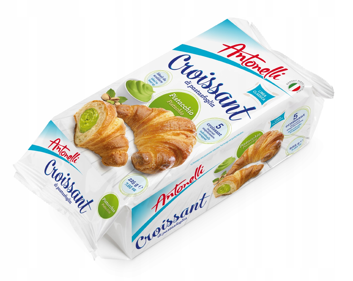 5 x Rohlíky Croissant s pistáciovou náplní 225 g Antonelli