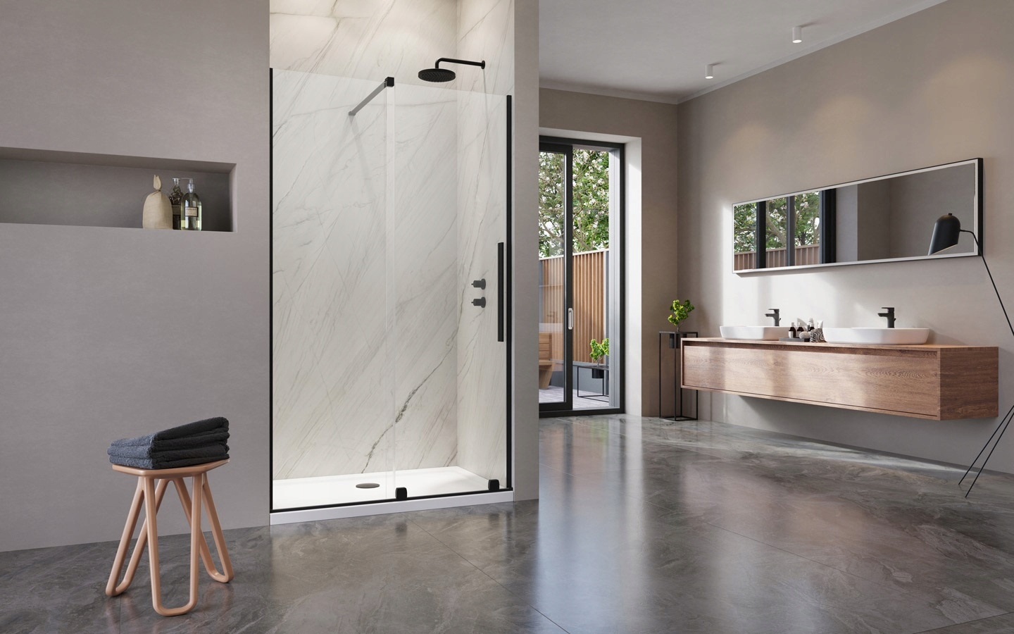 Drzwi prysznic Furo DWJ 100x200 RADAWAY LEWE Black Marka Radaway