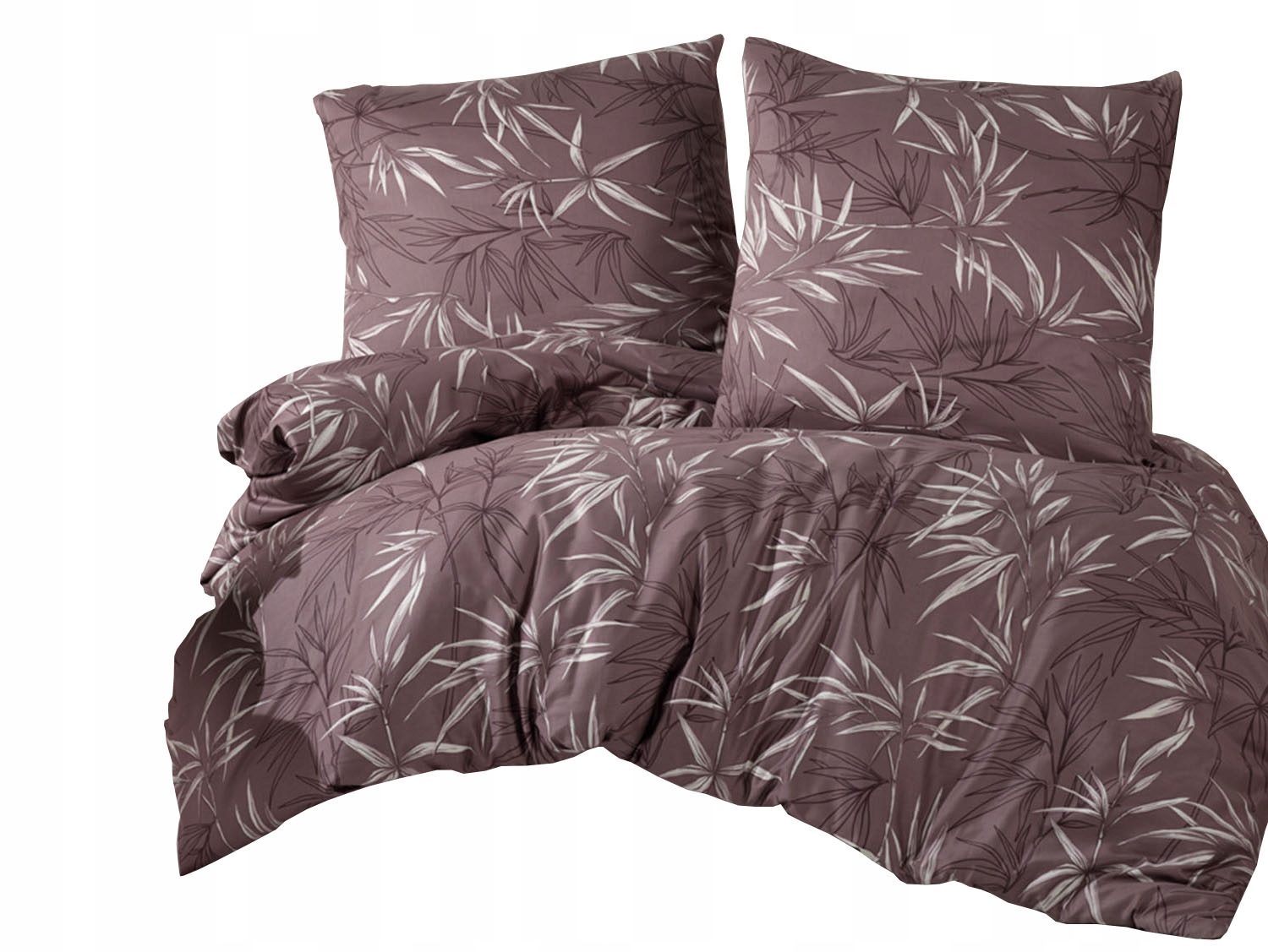 Posteľná Bielizeň bavlnená saténová Loft 220x200 Exclusive bordová béžové listy