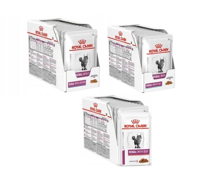 Levně Royal Canin Renal MIX Chutí Kuřecí Hovězí Ryba 36x85g