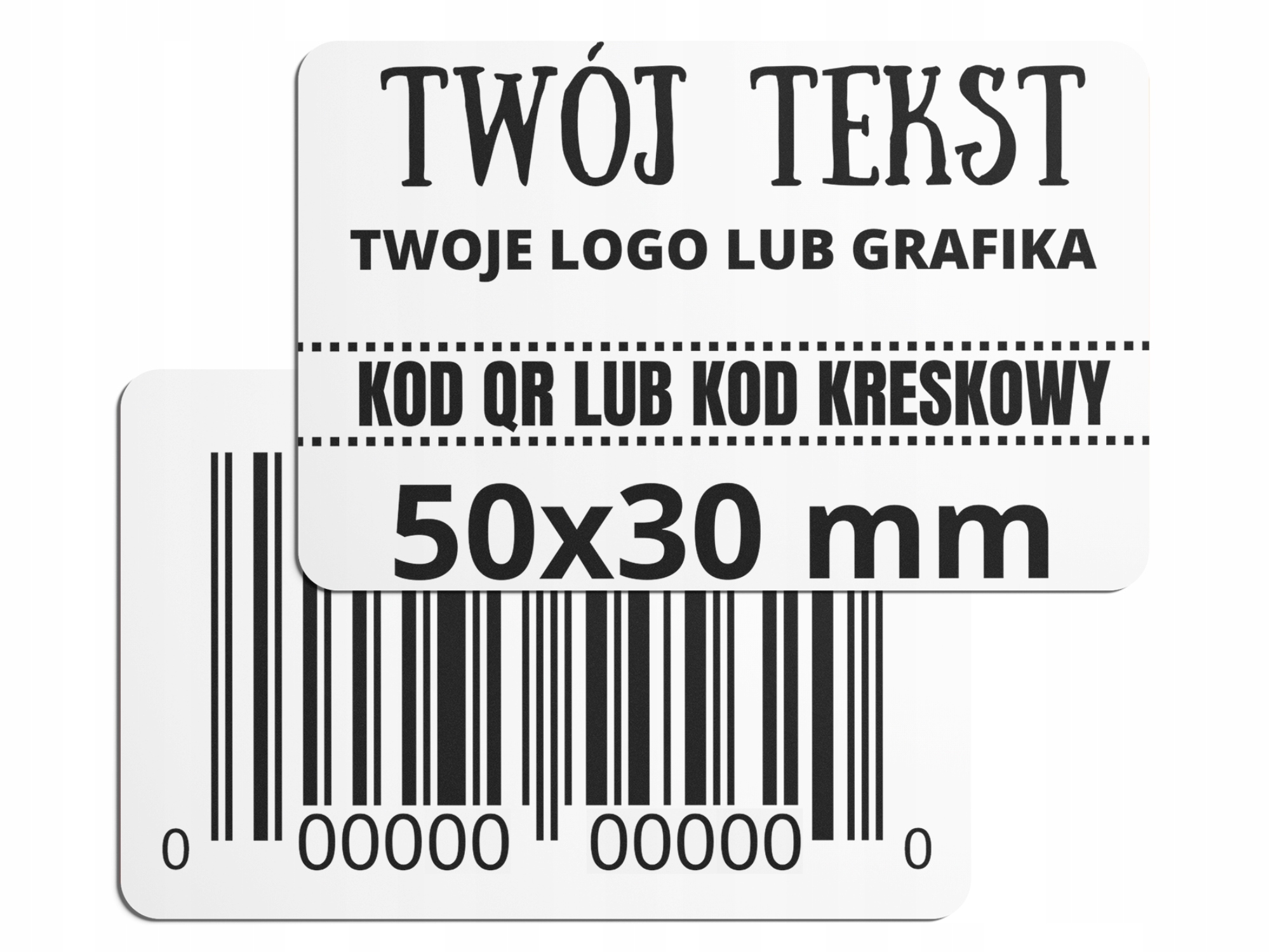 

Naklejki Grafika Tekst Logo etykiety 200szt 50x30