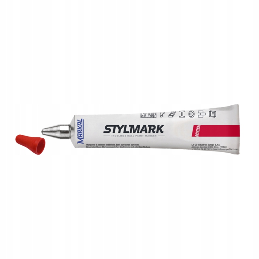 Markal Stylmark marker 3mm czerwony niezmywalny