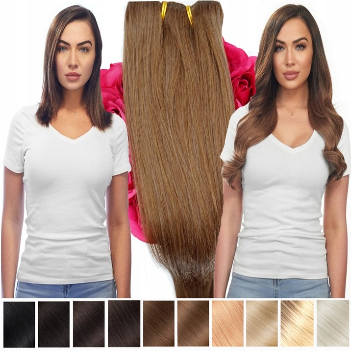 Příčesek do vlasů přírodní Clip In 12# zlatý blond 50 cm 70 gramů