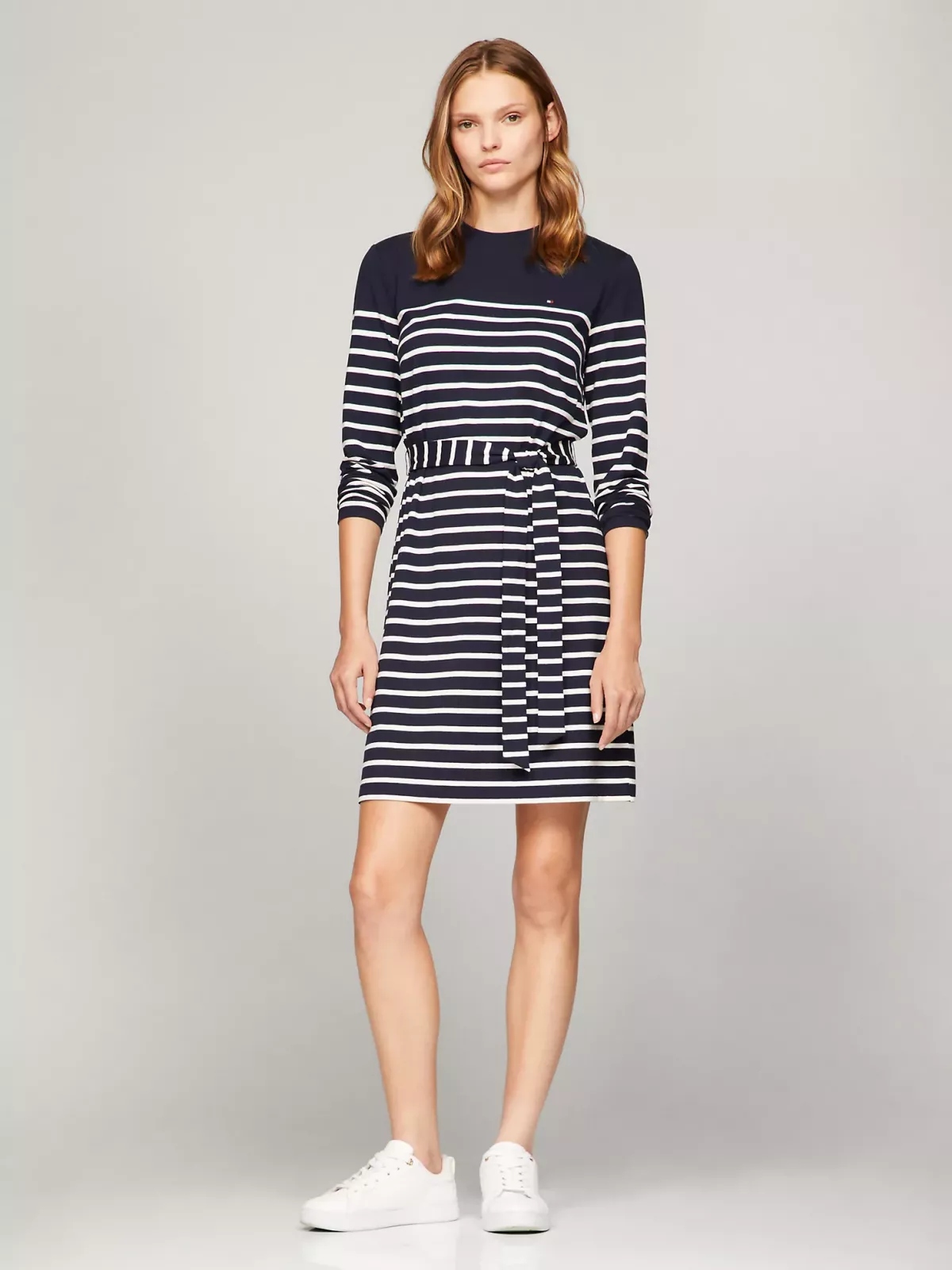 Tommy Hilfiger dámské šaty Belted Stripe modré M