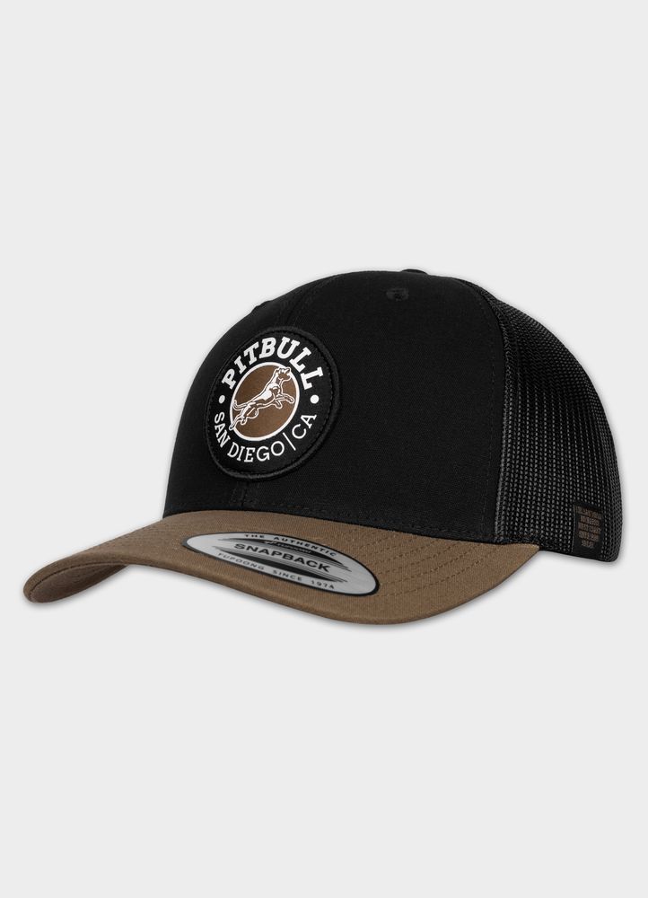 Unisexová Čepice Snapback Trucker Pitbull San Diego Ca s nastavitelným zapínáním