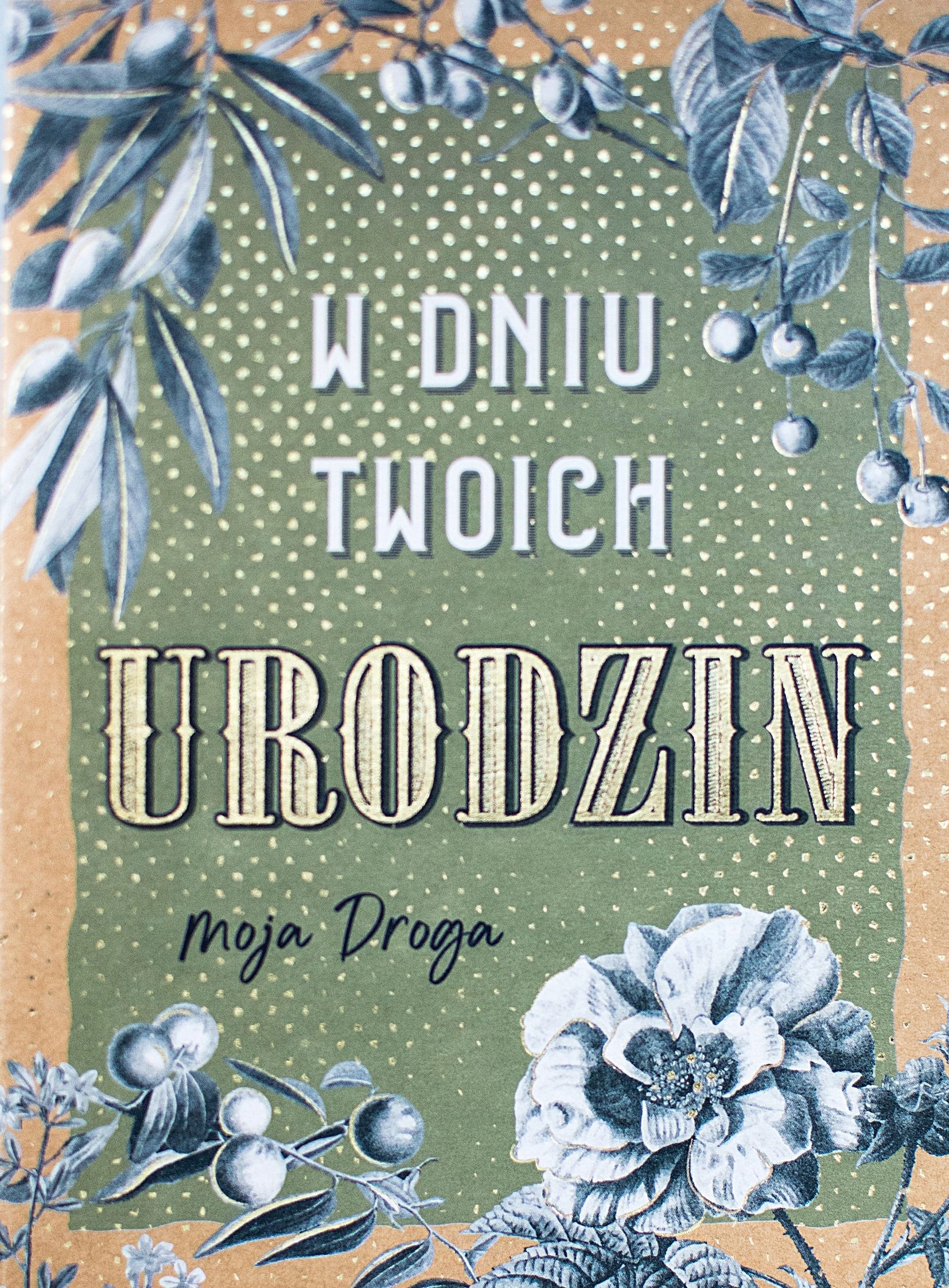 Kartka urodzinowa dla Kobiety, retro elegancka V33