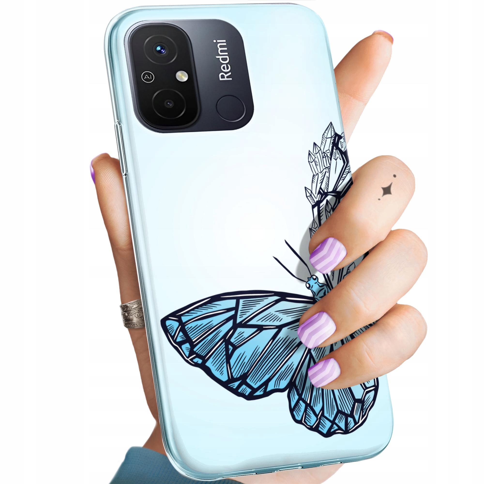 Etui Do Xiaomi Redmi 12C Motyle Butterfly Barwne Obudowa Pokrowiec