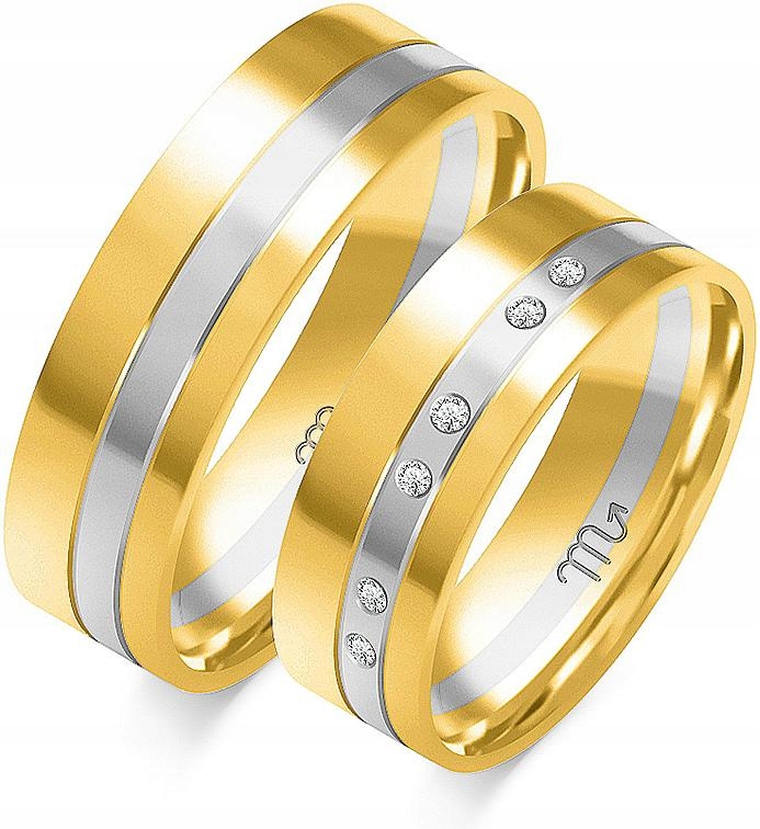 Moderní zlatý snubní prsten 585, velikost 35 36 37, dámská kolekce pro muže 14k