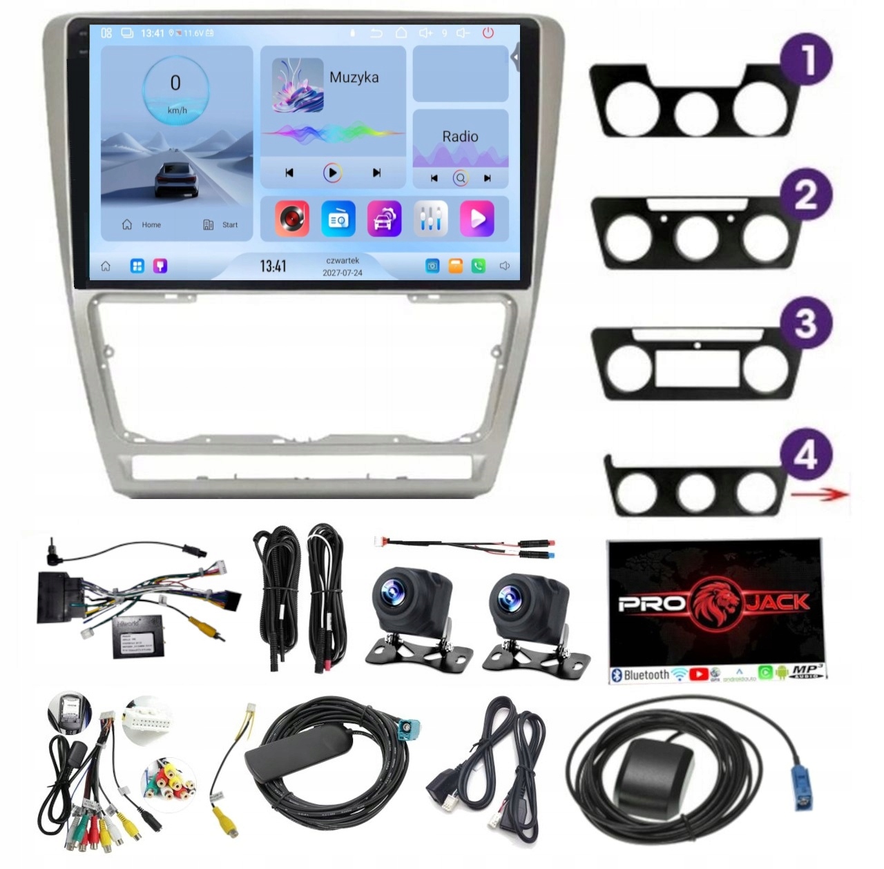 Navigační Rádio Carplay Gps Android Škoda Octavia 2 2004-2013 4 Gb 64 Gb Sim