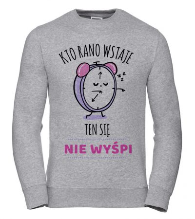 Dámská Mikina Kdo vstává ráno s budíkem XL šedá