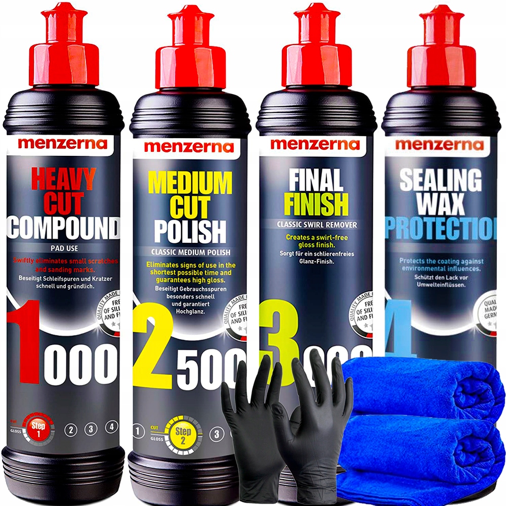 Полірувальна паста MENZERNA x3 + віск + Набір серветок