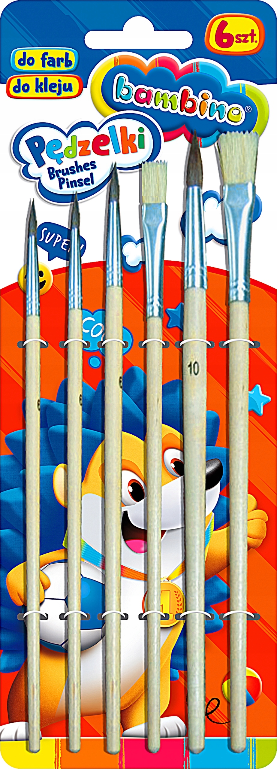 

Pędzle Pędzelki Szkolne Zestaw 6 szt