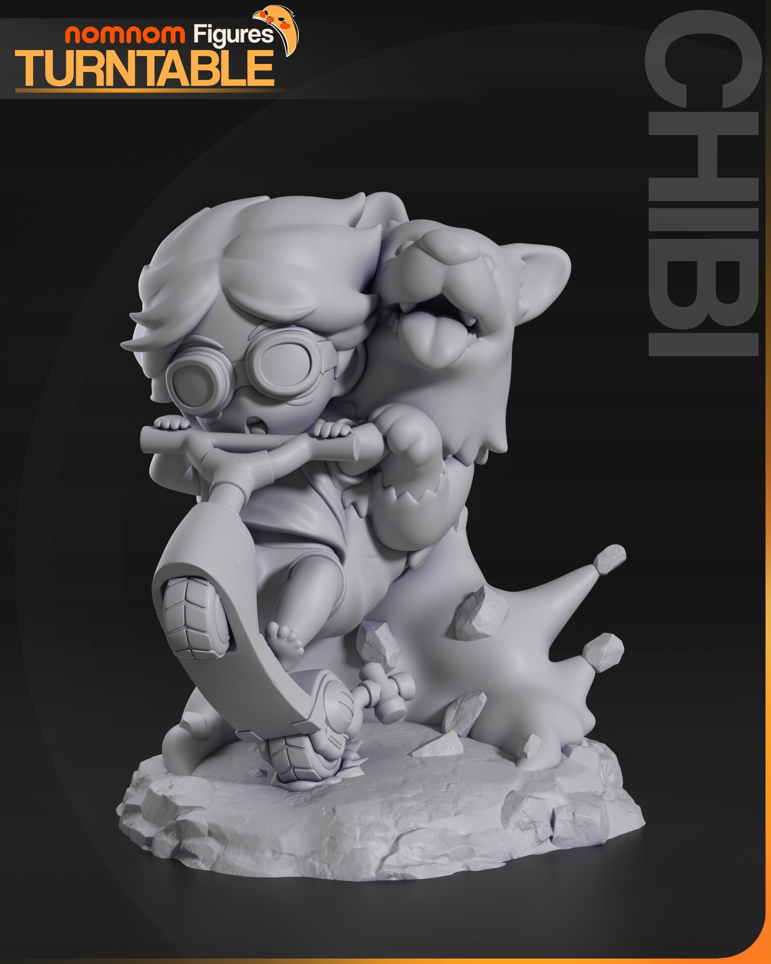 Chibi Ein & Edward z Cowboy Bebop Nomnom Figures 3D Printing 12K