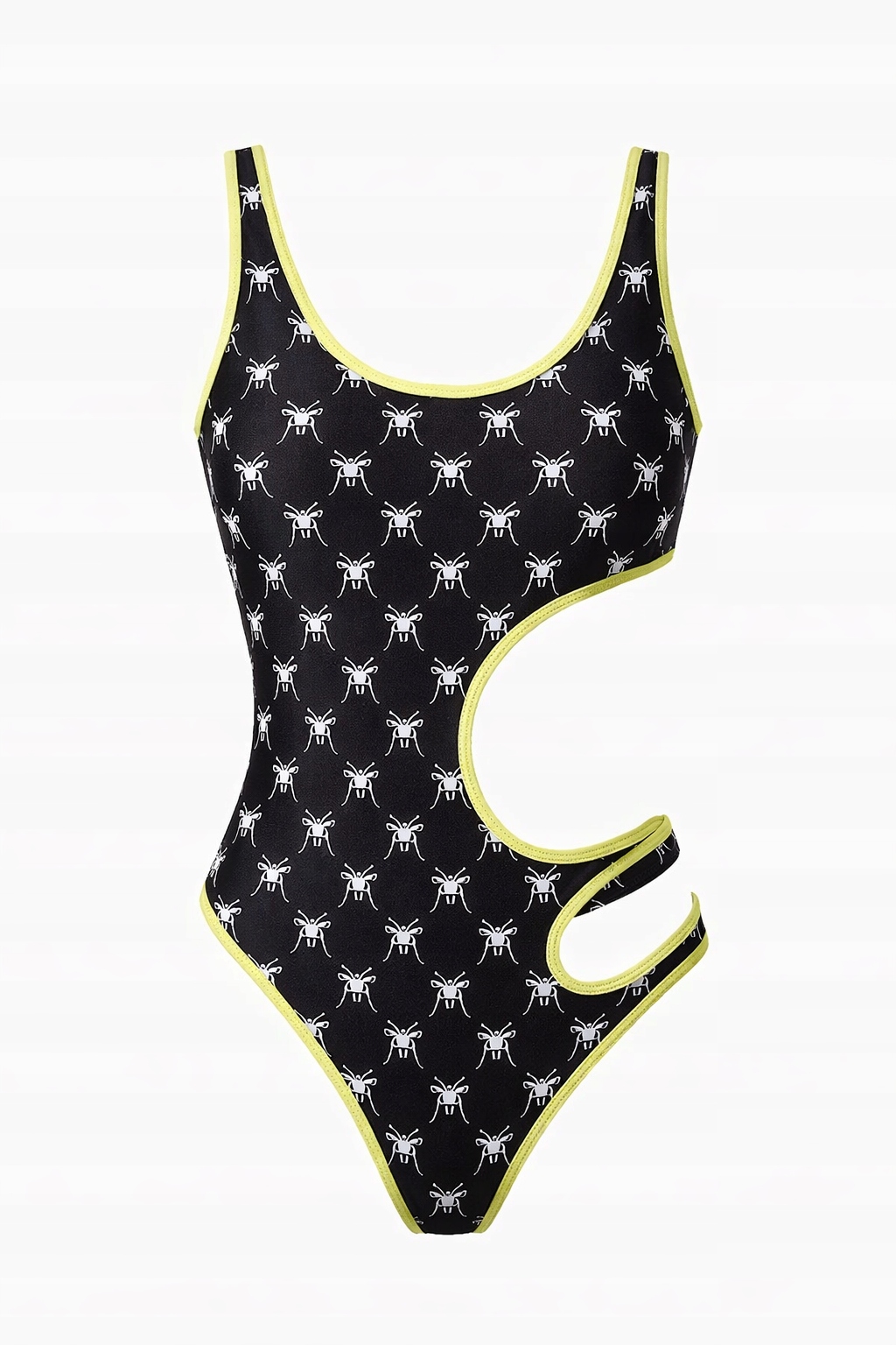 Pinko Černé Monokini S Logem A Neonovým Lemováním I3B