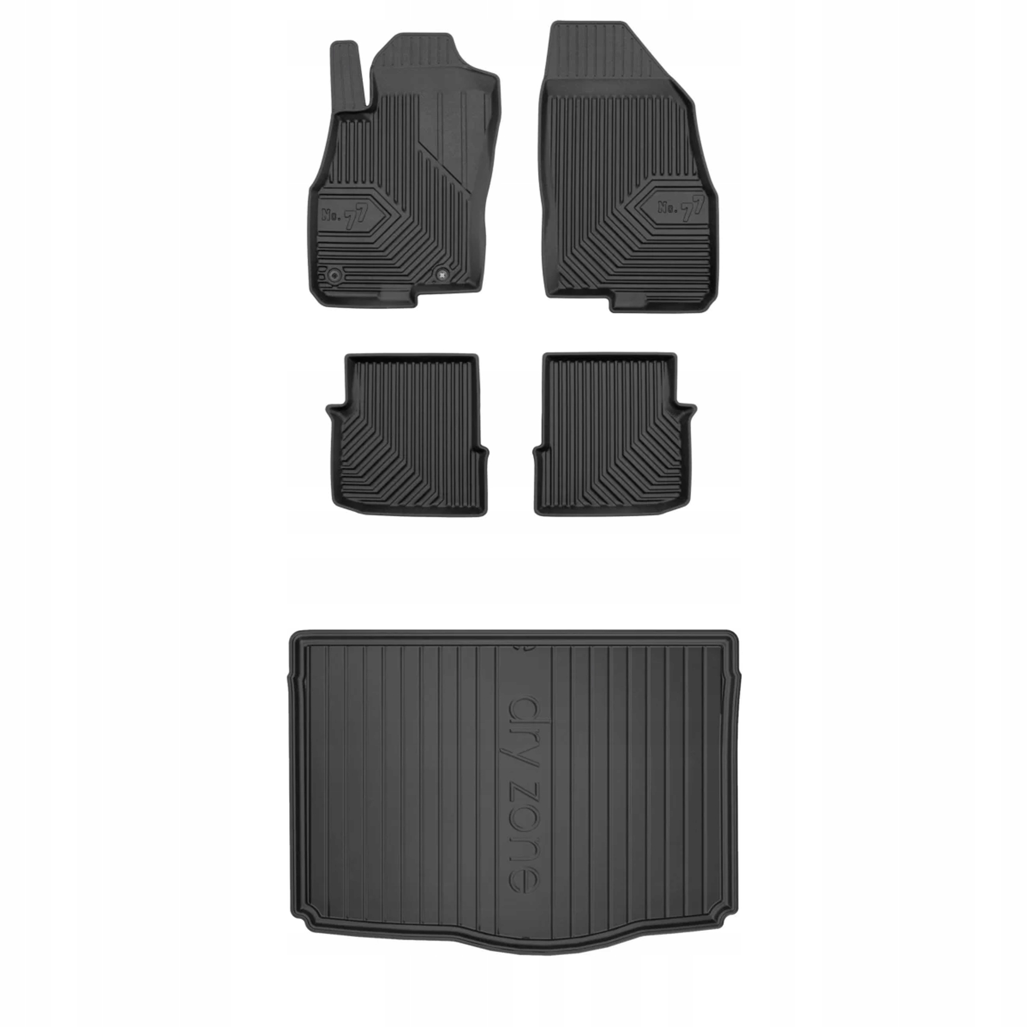 Gumová sada kobercov a rohoží Fiat Punto Evo 2009-2012 Hatchback, 3 dvere