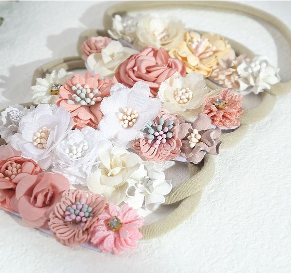 OPASKA na głowę dla niemowląt chrzest roczek DLA DZIEWCZYNKI Kolor wielokolorowy