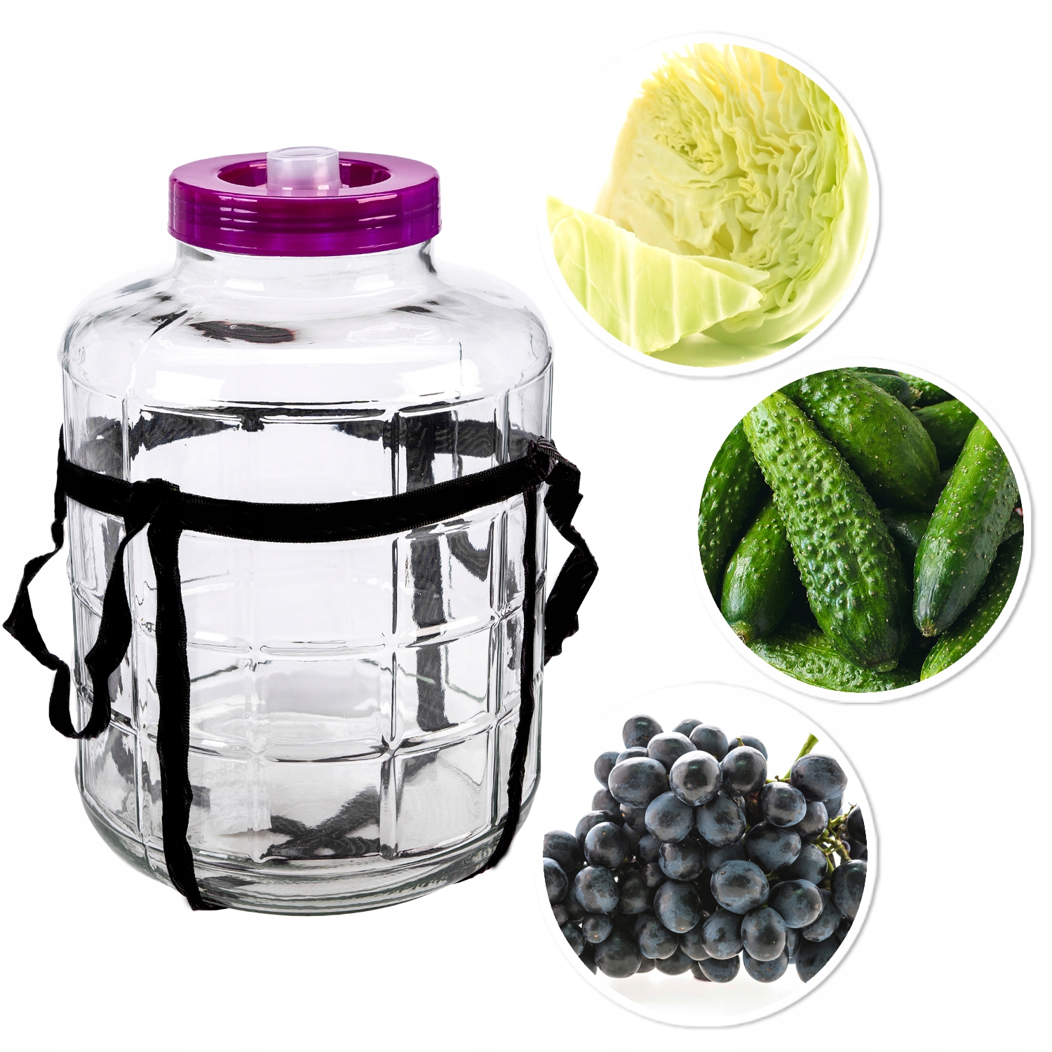 Velký Sklenice Balón 24 L Na Víno Likéry Šťávy Okurky Zelí K Nakládání Postroje