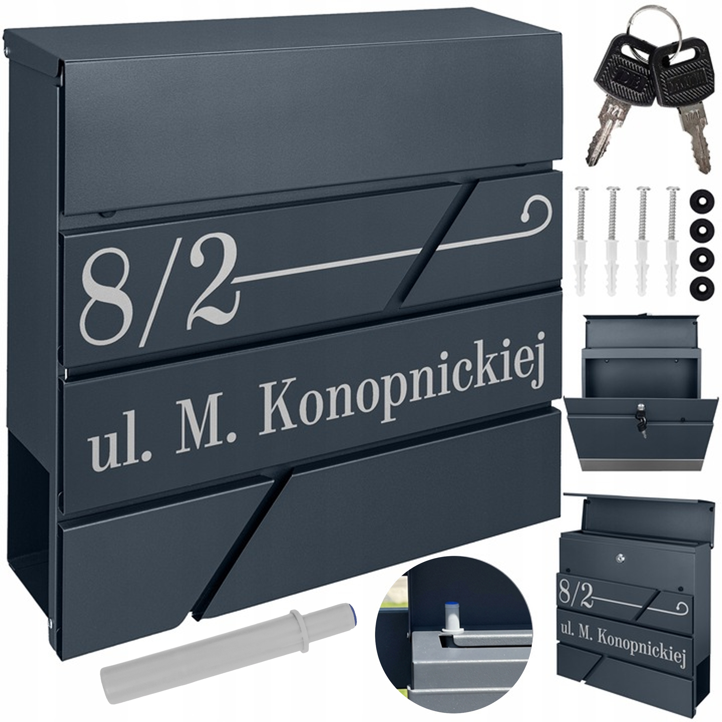 Poštovní Schránka A Noviny Antracit Adresa Vzor