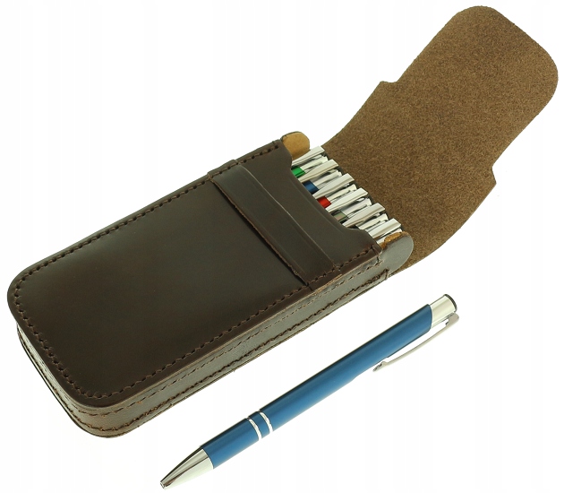 PIÓRNIK ETUI NA PIÓRA DŁUGOPISY SKÓRZANY POKROWIEC